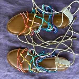 Mossimo Supply Co. Multicolor Rainbow Strappy Sandals